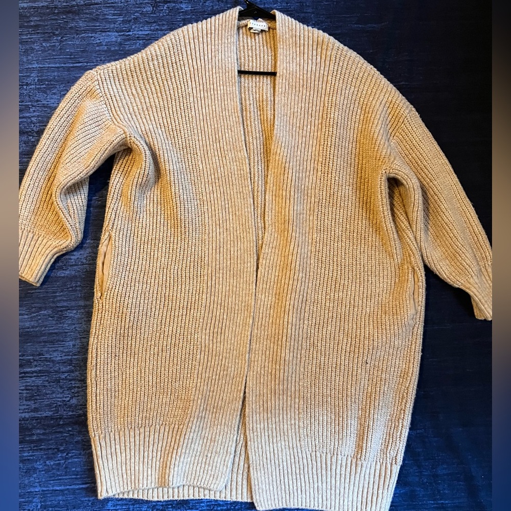 Topshop Ribbed Open Front Cardigan